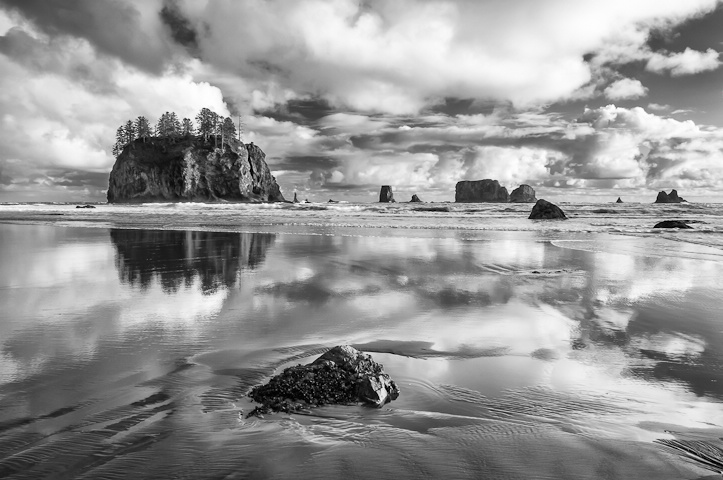 Second Beach in Black and White