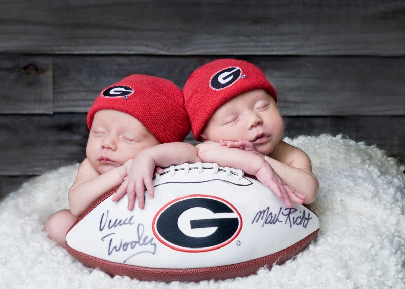 Newborn Twin Boys, Georgia Fans already :) 