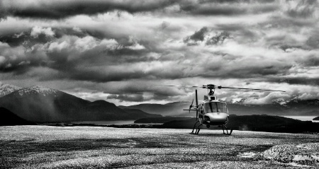 Helicopter on Glacier