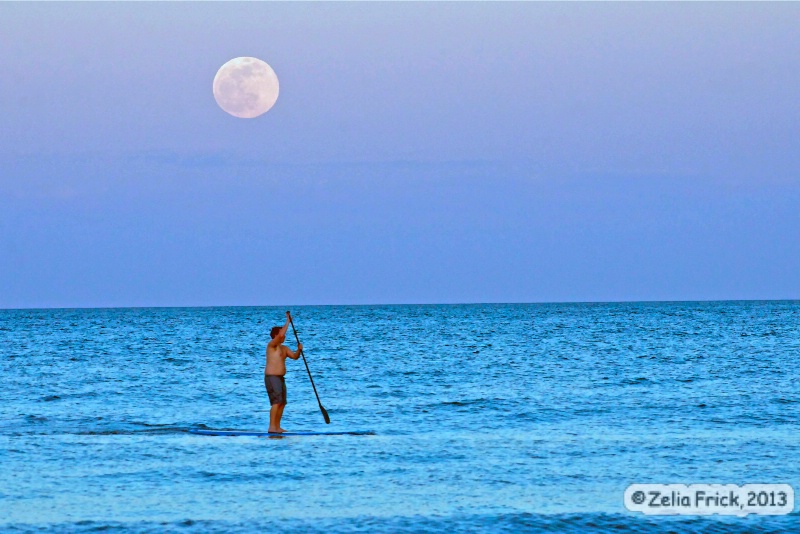 Supermoon Paddleboarder