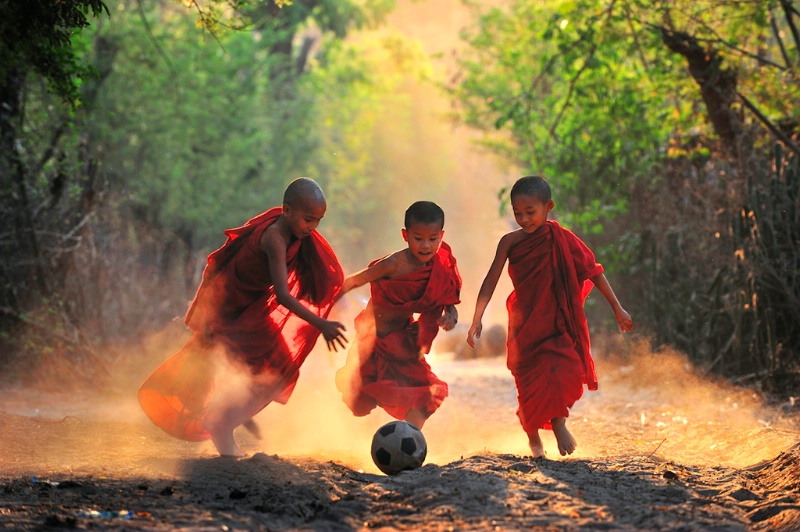 Happy Moment of Novices from Myanmar