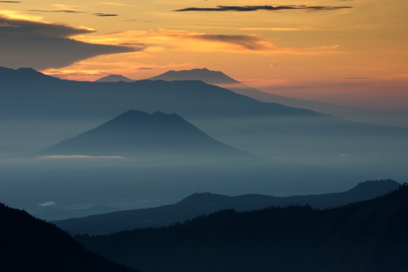 Sunrise over the Mountains of Bromo