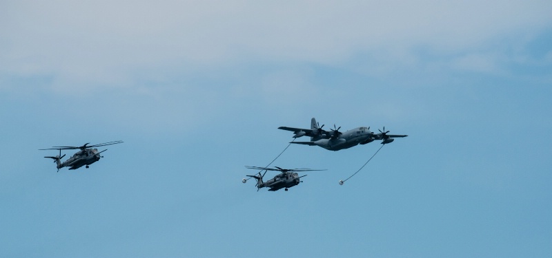 Demonstration of in-flight helicopter refueling