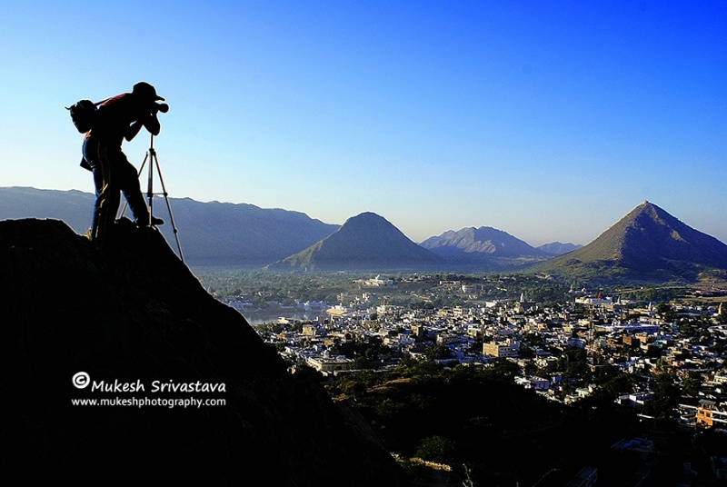 A Serious Photographer At Pushkar Hills