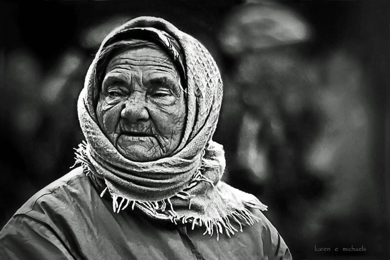 woman wearing babushka - ID: 14631666 © Karen E. Michaels