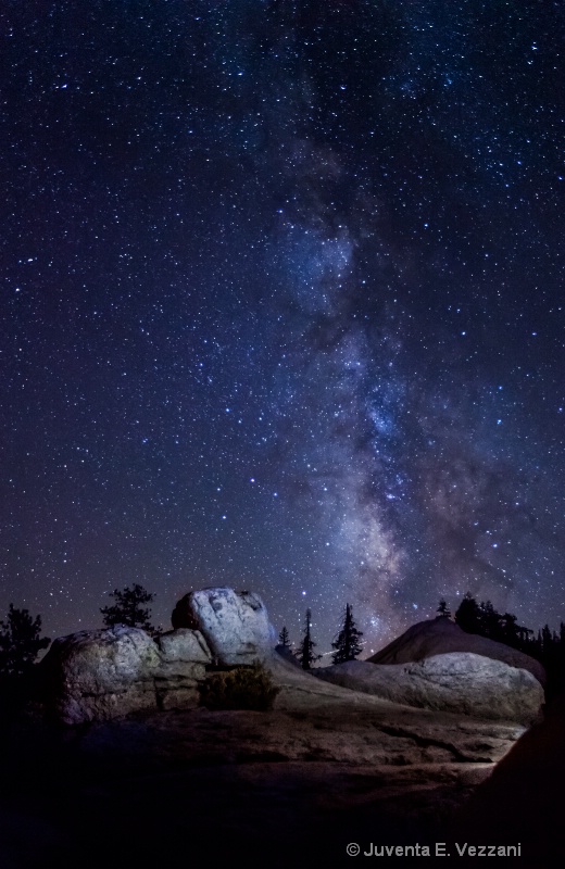 Soft Light Painting - rocks and the Milky Way