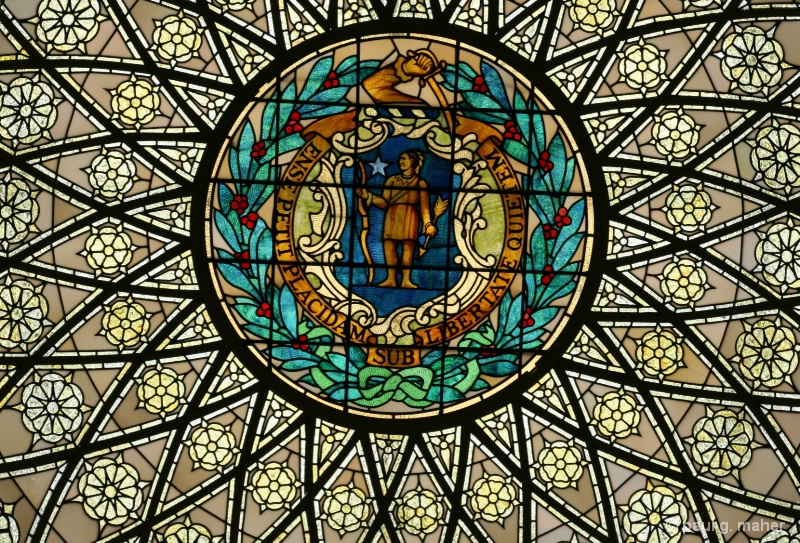 Ma State Capital Stained glass