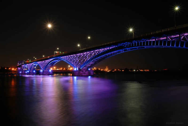 Peace Bridge and Full Moon