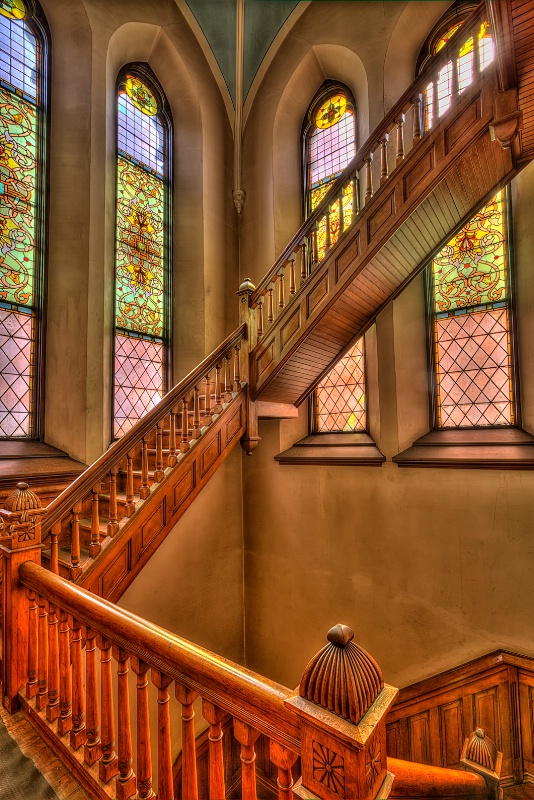 Stained Glass and Stairs