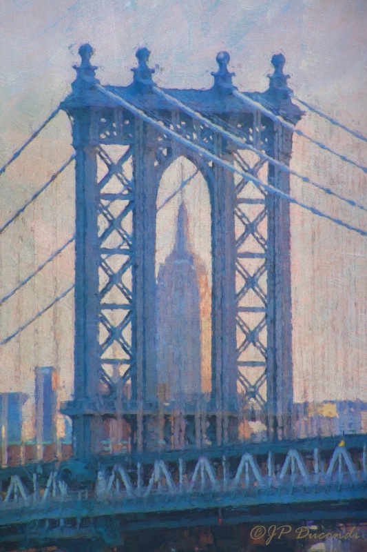 Empire State Building through the Manhattan Bridge