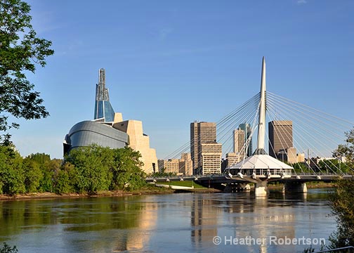 Canadian Museum for Human Rights and Riel Bridge 