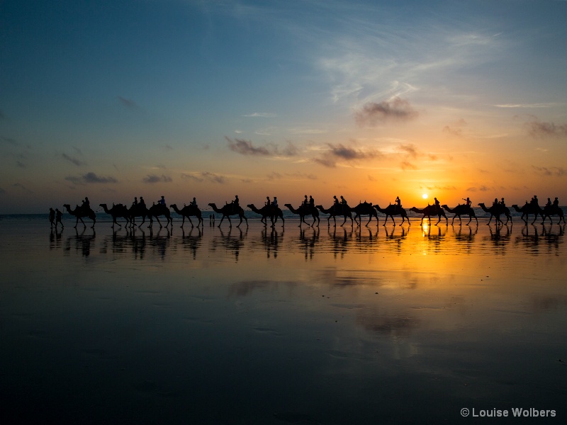 Sunset Camels - ID: 14707169 © Louise Wolbers