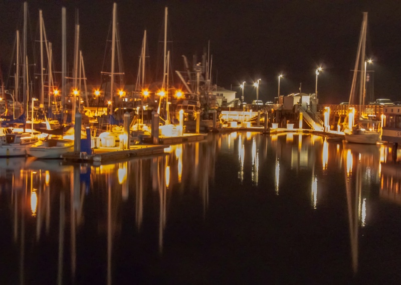 Monterey Yacht Harbor Night-View October 2014