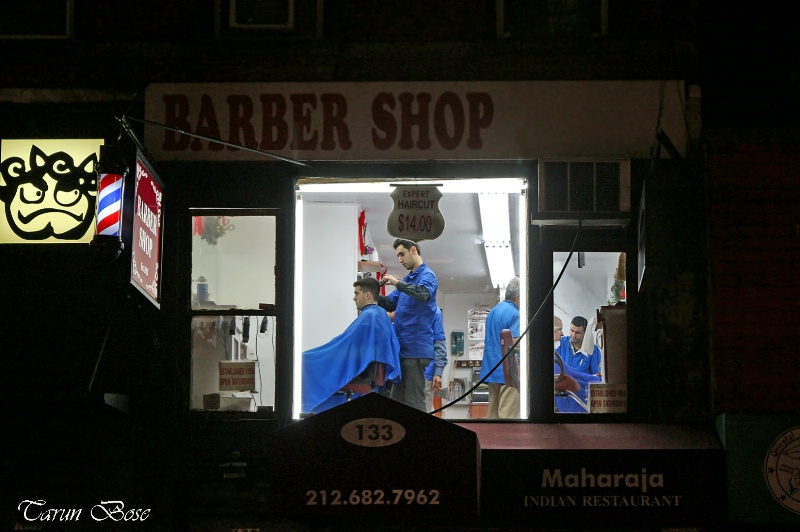 Barber shop on the first floor.