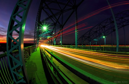 Grand Island Bridge Light Trails