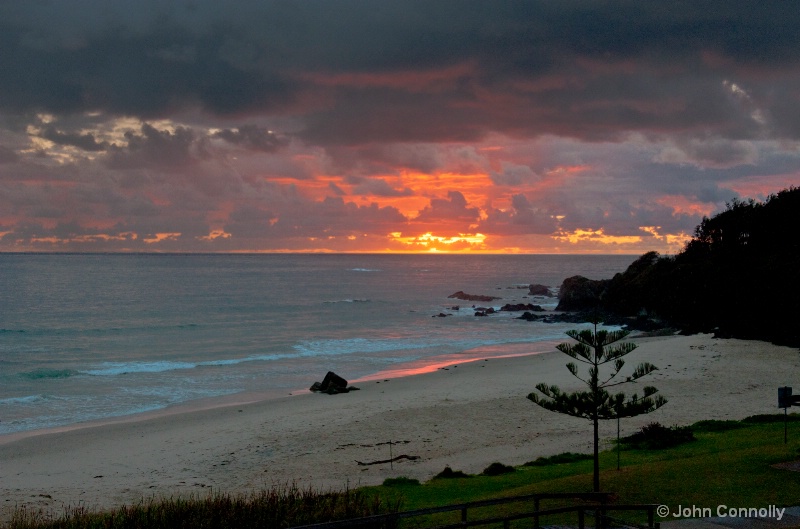 Sunrise at Oxley Beach.