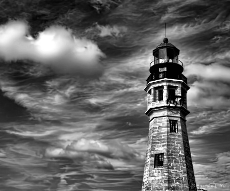 Lighthouse In Monochrome