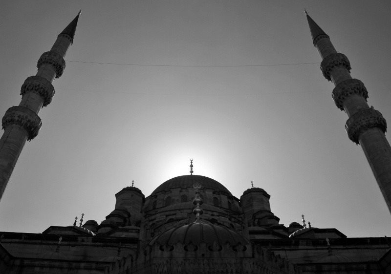 Istanbul: the New Mosque in b&w