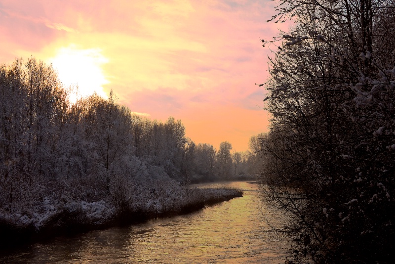 Sunset on the river