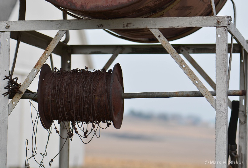 Row spacing wire - showing shallow depth of field