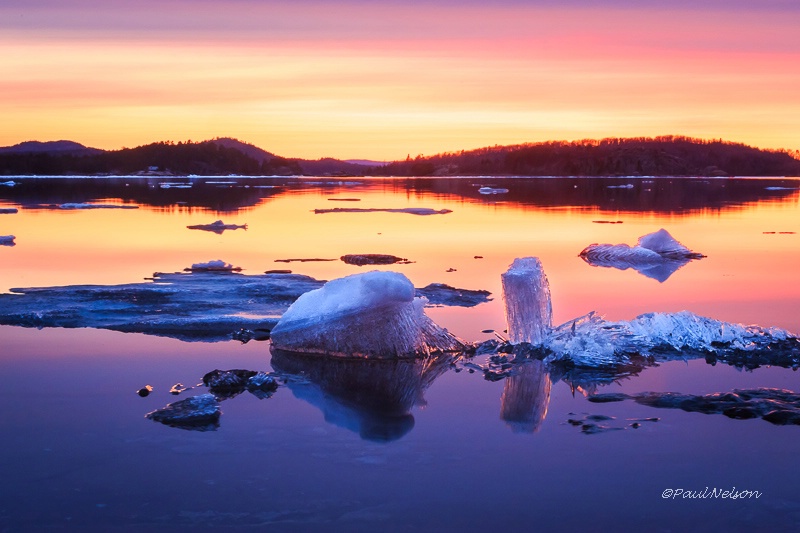 Ice Forms at Sunset