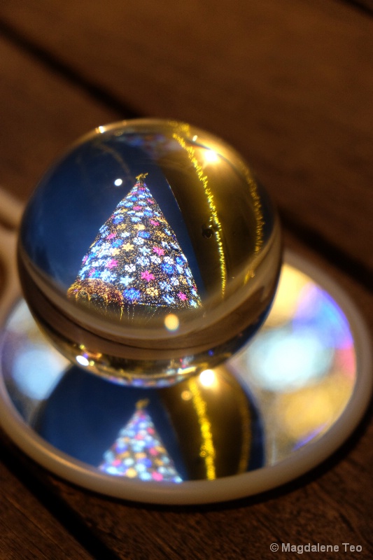 Christmas Reflection within a Crystal Ball 