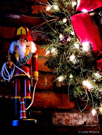 Firefighter Nutcracker on the Shelf