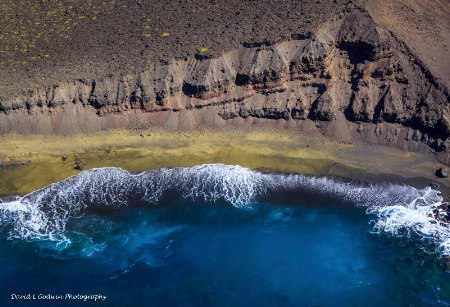 Helicopter View of Green Sand Beach
