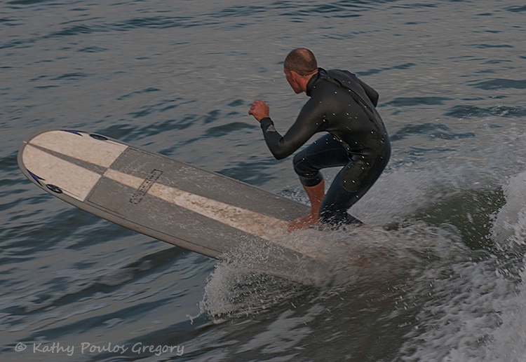 Shredding the longboard