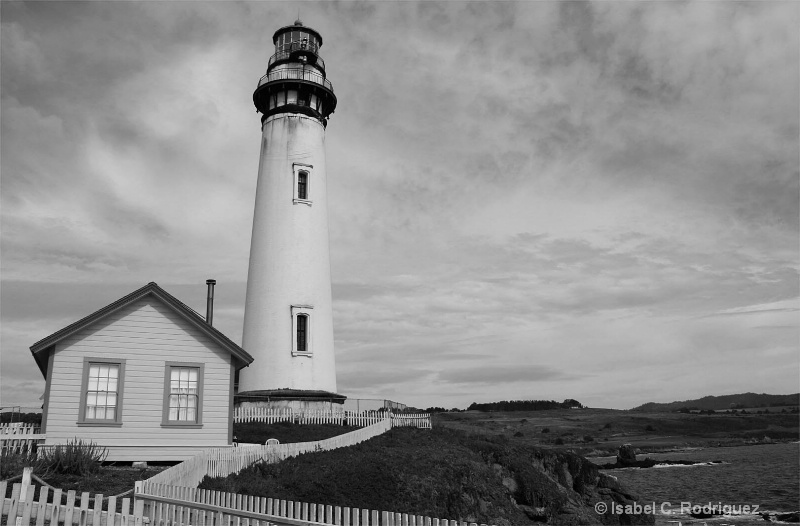 Pigeon Point Lighthouse Coast - BW