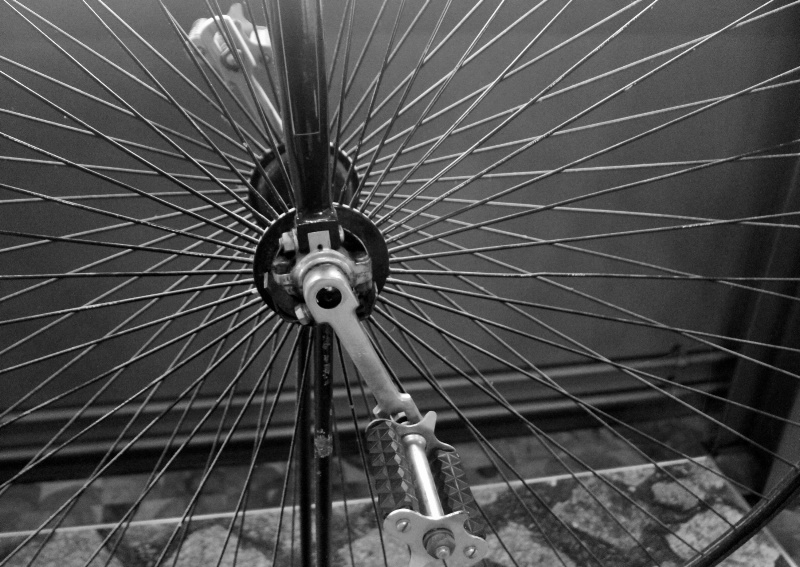 An old bike wheel