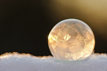 Sunset Ice Bubble