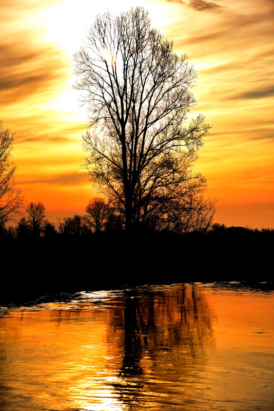 Sunset on the river