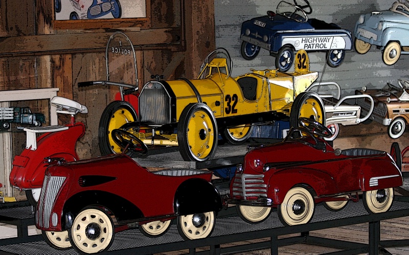 Antique Peddle Cars Poster