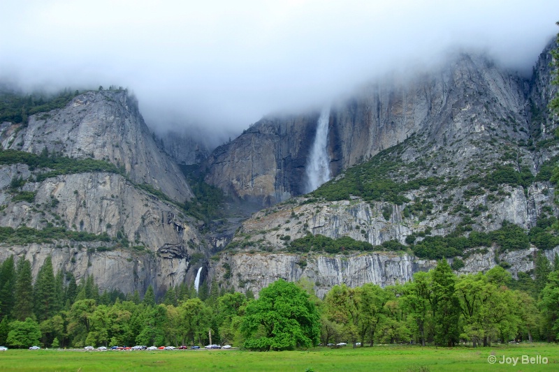 Yosemite Falls in the fog