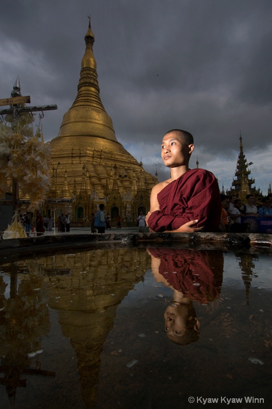 At Shwedagon pagoda