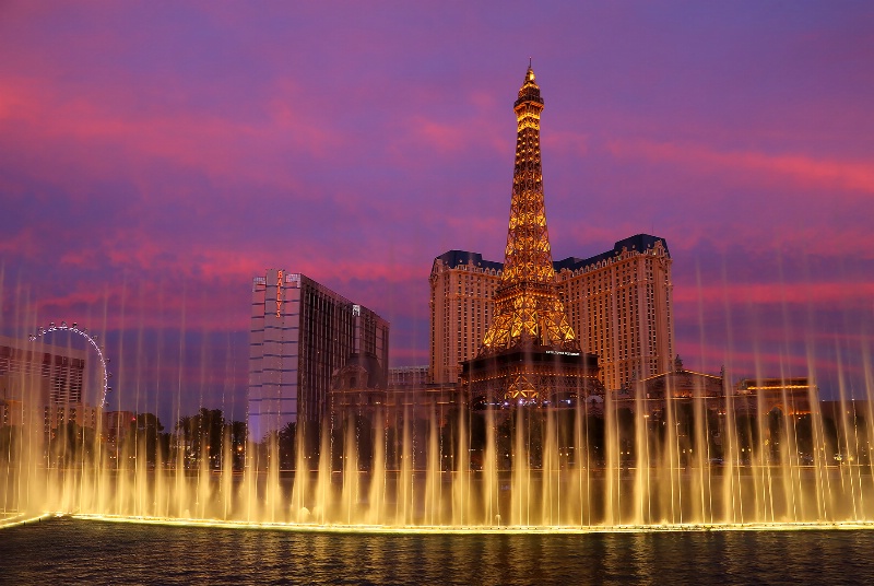 Bellagio Fountain Sunset