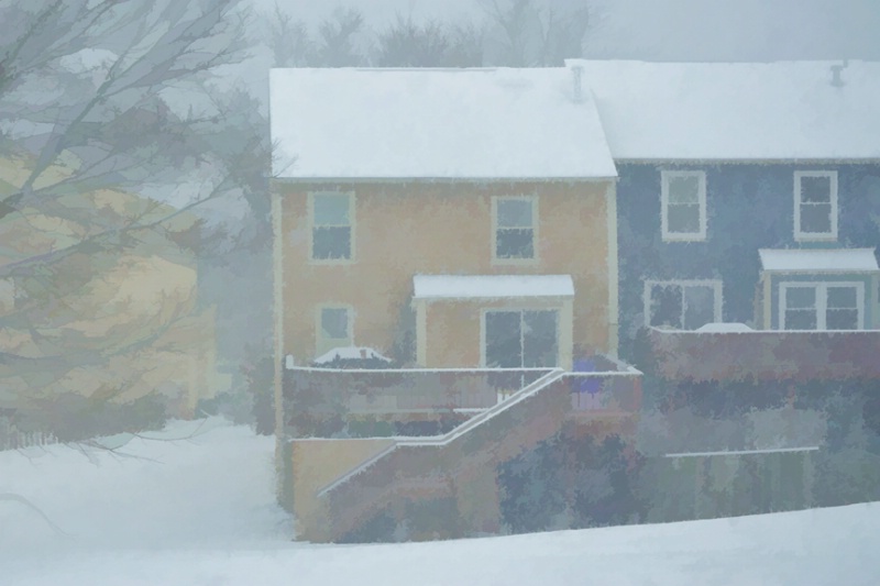 Townhouses in the Snow