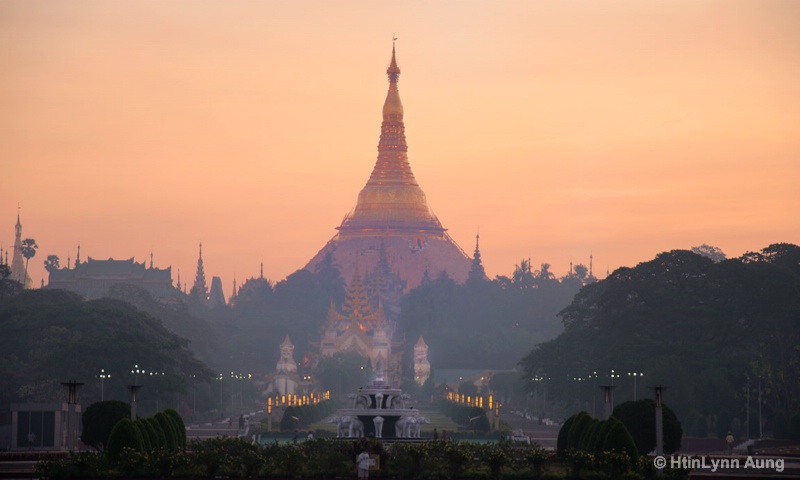 Shwedagon Pagoda at Sunrise