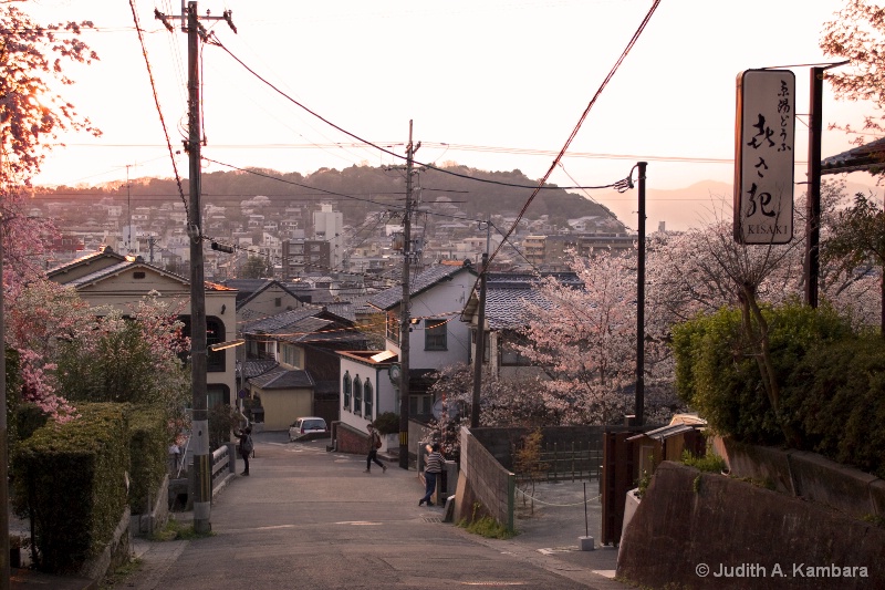 twilight in a Kyoto neighborhood