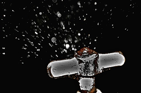 Water Tap and Flying Drops