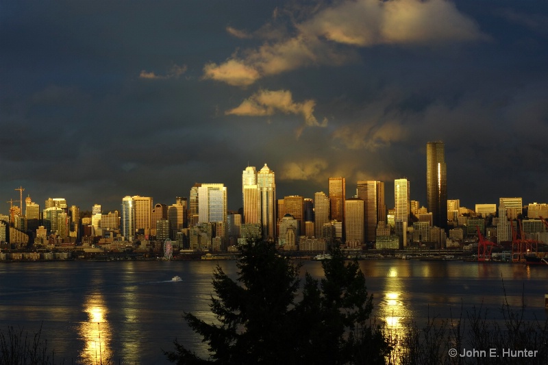 Stormy Sunset over Seattle