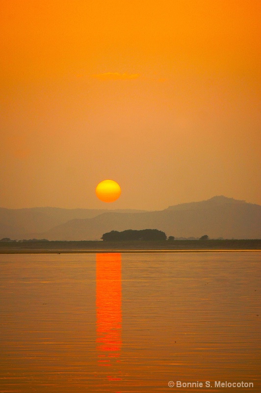 Sunset at the Irrawaddy River