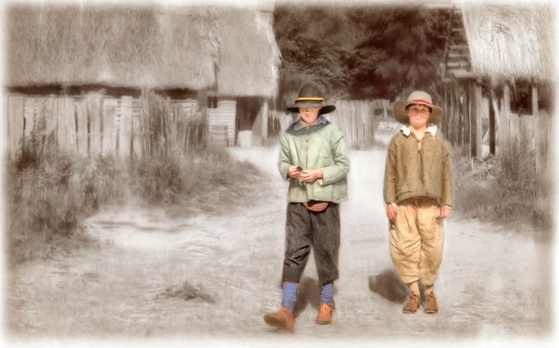 Boys at Plimoth Plantation