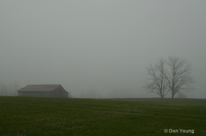 Barn In Fog