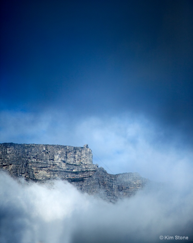 Table Mountain through the clouds