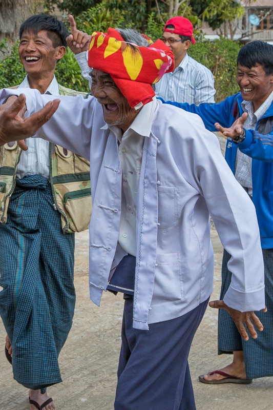 Village elder dancing at the Myin Ma Hue Village