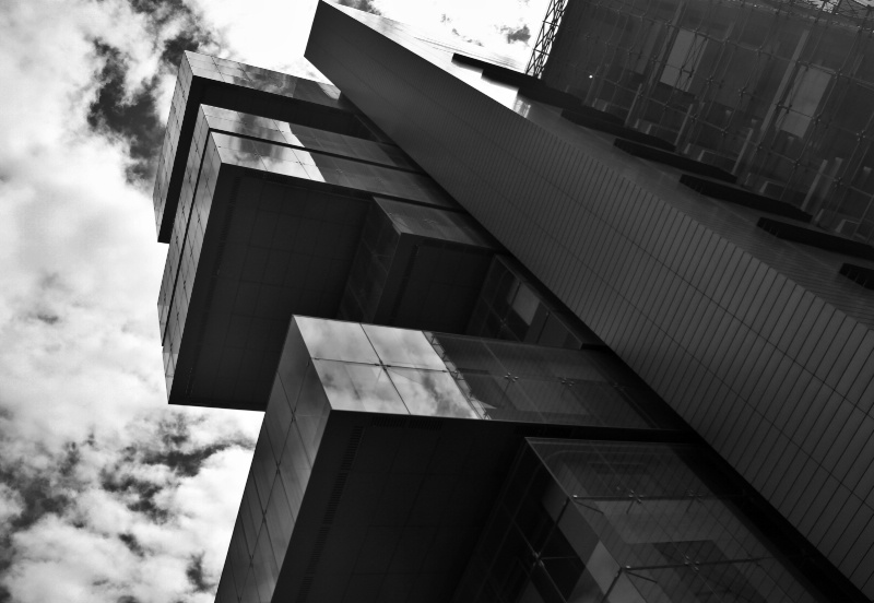 Manchester: a building in b&w