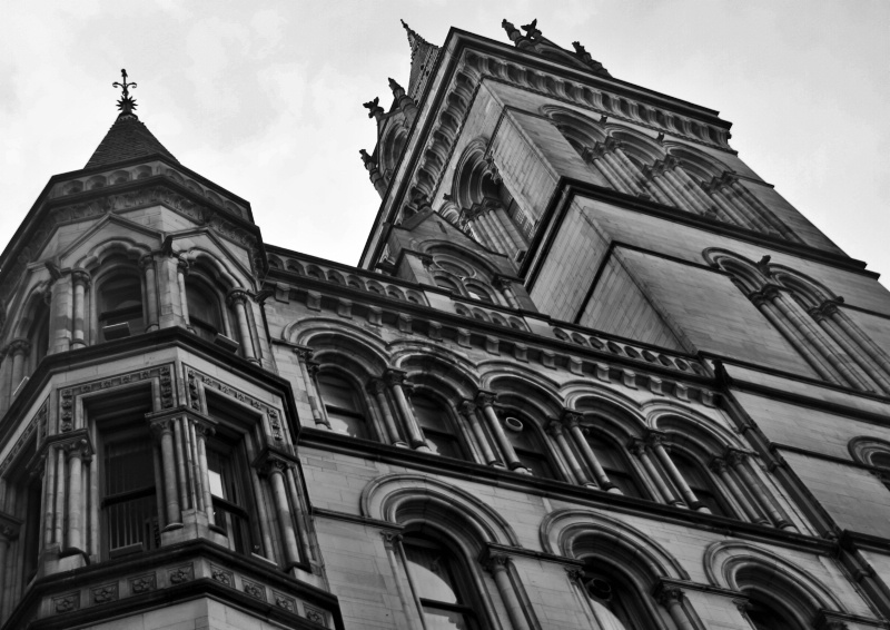 Manchester: the Town Hall in b&w