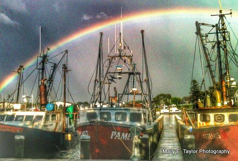 rainbow over hyannis harbor - ID: 14927207 © Mary E. Taylor